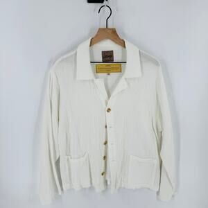 Ottoway New Old Australia Palmer Button Down Textured Gauze Shirt White Size M